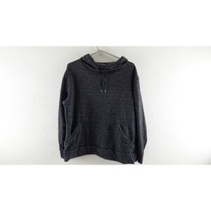 Champion Elite Women's L  Black Charcoal Gray Striped Pullover Hoodie Sweatshirt